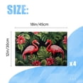 thumbnail image 2 of BaHomeck placemats Set of 4 rectangle Linen Cotton Placemats for Dining Table Washable Heat Resistant,18*12inch,Two Pink Flamingos With Tropical Leaves And Flowers, 2 of 4
