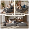 thumbnail image 4 of Ovios Folding Sofa Bed Convertible Futon Chair Bed Sleeper Comfy Fold Out Floor Couch with Pillow Lounge Bed for Small Spaces, Gray, 4 of 12