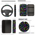thumbnail image 5 of Uorisanigo Colorful Dog Paws Car Seat Cover Full Set 18 PCS Includes Steering Wheel Covers Seatbelt Pads Headrest Protector Gear Shift & Handbrake Covers Armrest Cover Car Coasters Keychain, 5 of 7