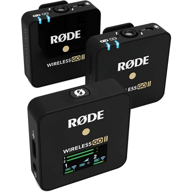 Rode Microphones Wireless Go II Dual Channel Wireless Microphone System Bundle with 2x Lavalier II Omnidirectional Lav Mic and 3-Pack Foam Windscreen