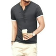 thumbnail image 7 of Aiyino Mens Classic Henley Style Seven Button Henley Closure, Men's Henley Short Sleeve Cotton Casual Shirt Summer Daily T-Shirts Fashion Basic, 7 of 7