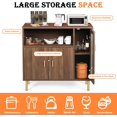 thumbnail image 2 of Coewske Modern Sideboard Buffet Credenza Multifunctional Storage Cabinet w/ Glass Door Brown, 2 of 5
