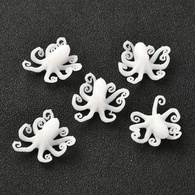 3D Resin Model UV Resin Filler Epoxy Resin Jewelry Making Octopus White 18x18x6.5mm