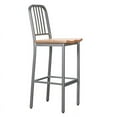 thumbnail image 4 of Linon Badden Commercial Grade Wood Seat Steel Frame Barstools Set of 2 in Silver, 4 of 19