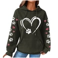 thumbnail image 2 of Qulqfy Womens Graphic Tops Trendy Green Waffle Knit Heart Hooded Shirts Spring Long Sleeve Fall Shirts Going Out Tops for Women L, 2 of 4