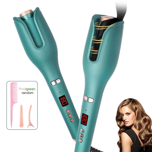Auto Curling Iron, Automatic Hair Curler with 4 Adjustable Temperature, 1 inch Rotating Curling Wand for Long Hair, Fast Heating Anti-Scald and Auto Shut-Off Hair Waver for Professional Hair Styling