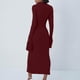 thumbnail image 4 of Vestido de suéter largo de manga larga con cuello vuelto liso ajustado para mujer a la moda Fridja  NMB2346, 4 of 8