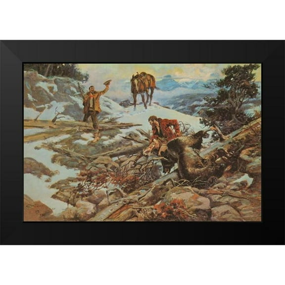 Russell, Charles Marion 14x11 Black Modern Framed Museum Art Print Titled - The Price of His Hide