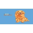 thumbnail image 4 of Golden Retriever Piggy Bank, Smiling Dog Cartoon Style I Heart My Pet Theme for Animal Lovers, Ceramic Coin Bank Money Box for Cash Saving, 3.6" X 3.2", Blue and Orange, by Ambesonne, 4 of 4