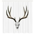 thumbnail image 2 of Ambesonne Antlers Shower Curtain, Deer Skull Skeleton, 69"Wx75"L, Warm Taupe Pale Grey, 2 of 4
