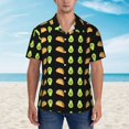 thumbnail image 3 of Banana Leaf Mens Hawaiian Shirt Short Sleeve Casual Button Up Tropical Summer Beach Shirt, 3 of 9