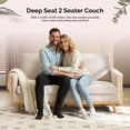 thumbnail image 3 of Ktaxon Corduroy Loveseat Sturdy Build, 2 Seater Sofa Solid Wood Frame, Living Room Couch Deep Seat for Small Space Apartment Home Beige, 3 of 8