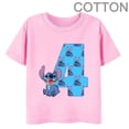 thumbnail image 3 of Camiseta de algodón para niños de Disney con combinación de nombre y dígitos 1, 2, 3 y 4 de PINK Stitch, dibujos animados Kawaii, informal, para niñas y niños, estilo Harajuku, 3 of 5