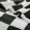 thumbnail image 5 of Exclusivo Mezcla Fleece Blanket King Size, Cozy Lightweight Fuzzy Checkered Blanket for Bed, Suitable for All Season, Black, 90"x104", 5 of 9