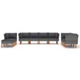 thumbnail image 3 of vidaXL 10 Piece Garden Lounge Set with Cushions Poly Rattan Grey, 3 of 9