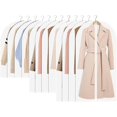 thumbnail image 1 of 12pcs Fundas Ropa Armario, Protectores de Ropa Transparente Anti-Polvo y Transpirable con Cremallera para almacenamiento Vestidos Largos, Trajes, Abrigos, Blusas (Blanco, 60X80, 1 of 5