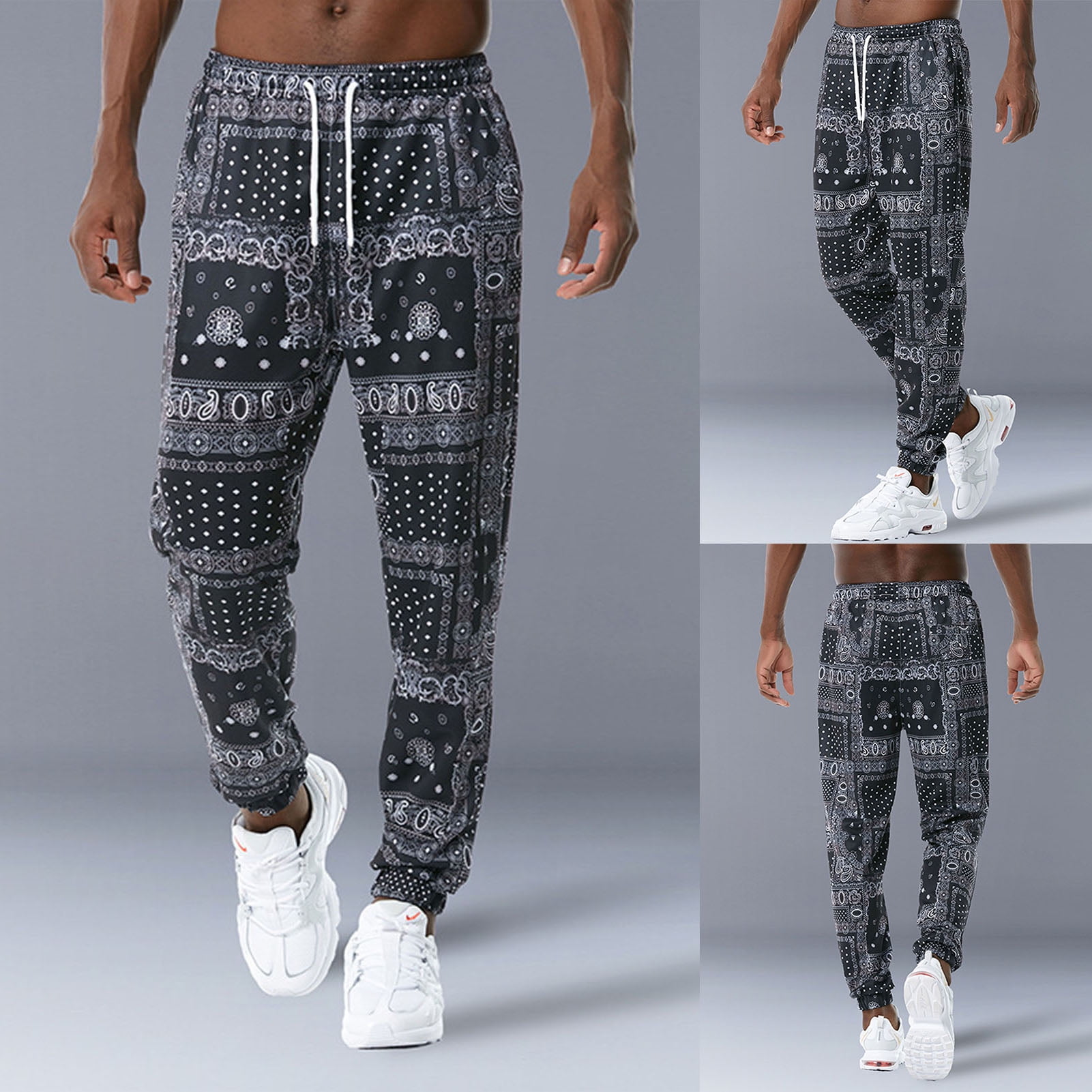 Mens Hipster Hip Hop Razor Cut Slashed French Terry Jogger Pants