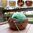 thumbnail image 5 of Portable Wooden Yarn Storage Bowl with Lid Round Handmade Storage Knitting Wool Storage Basket Round for Knitting Crocheting, Bamboo with lid, As Describe, 5 of 5