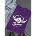 thumbnail image 3 of Fly Away - Retro Winged Emoji Graphic Women's T-shirt, 3 of 4