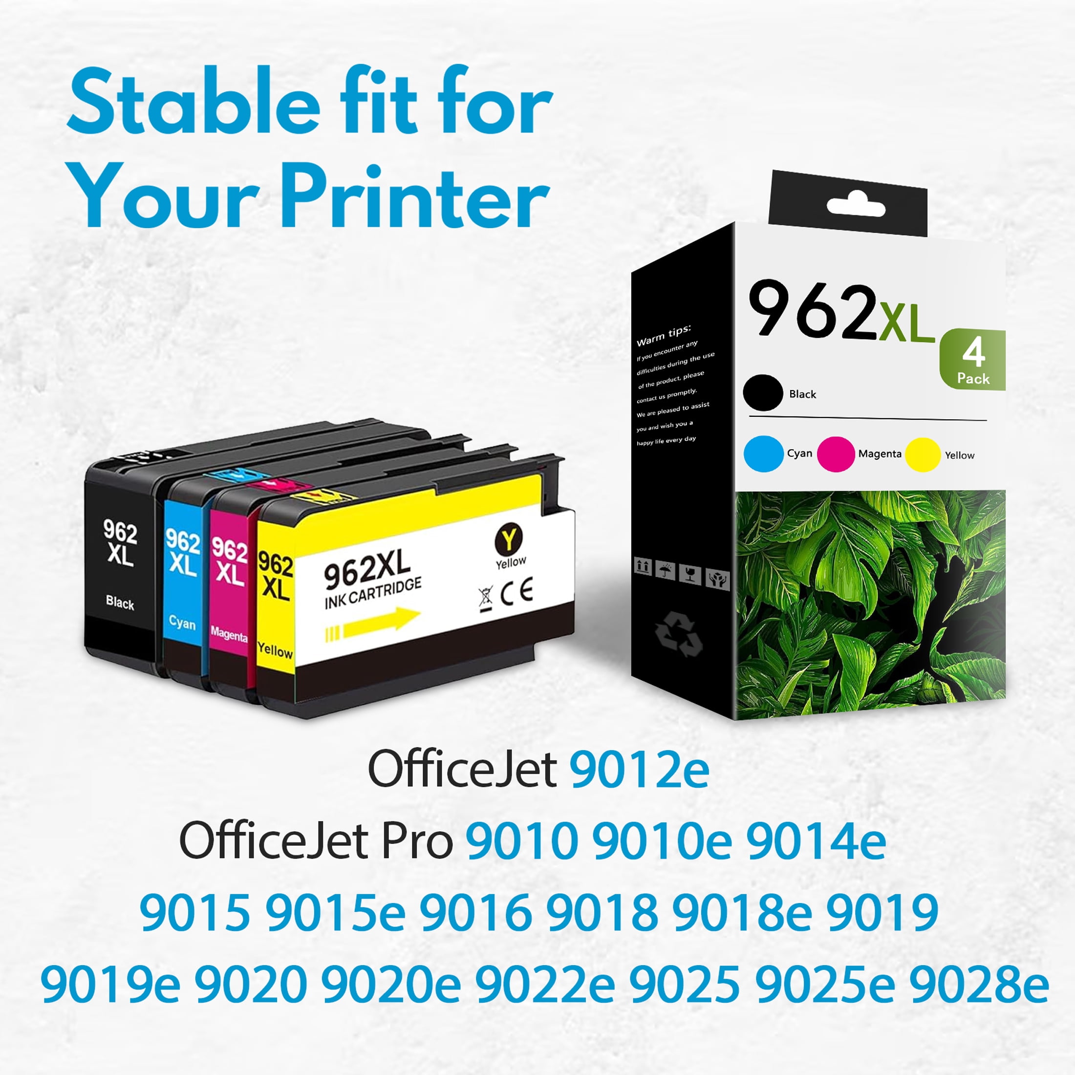 962 XL Ink Cartridges Compatible for HP962 Ink Cartridges Printer *e series 9010e-9029e OfficeJet Pro 9010-9029