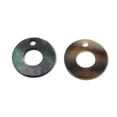 thumbnail image 2 of 20pc Natural Black Lip Shell Charms Flat Round 12x1mm Hole: 1.5mm, 2 of 3