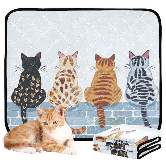 Washable Pet Pee Pads with Super Absorbent Reusable Training Pads for Dogs & Cats Four Cats
