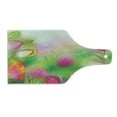 thumbnail image 2 of Flower Cutting Board, Silhouettes of Tulips on a Dreamy Background Modern Graphic Print Art Urban Style, Tempered Glass Cutting and Serving Board, Wine Bottle Shape, Pink Green, by Ambesonne, 2 of 5