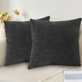 thumbnail image 4 of LYCAQL Pack of 2 Decorative Outdoor Solid Waterproof Throw Pillow Covers flax Linen Garden Farmhouse Cushion Cases for Patio Tent Balcony Couch Sofa 15.7x15.7 inch, 4 of 5