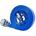 thumbnail image 3 of YYAo Lay Flat Water Discharge Hose,1.5" ID × 50 ft Pool Backwash Hose, Heavy Duty Reinforced Blue PVC Lay Flat Water Discharge Pump Hoses with Aluminum Camlock C and E Fittings, 3 of 8