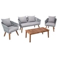 thumbnail image 3 of Safavieh Velso Outdoor 4 Piece Conversation Set - Grey/Grey Cushion, 3 of 8