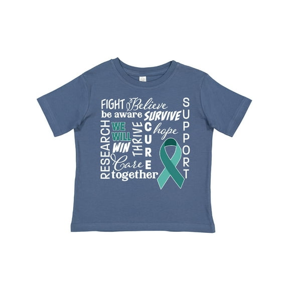 Inktastic Ovarian Cancer- Together We Will Win Boys or Girls Toddler T-Shirt