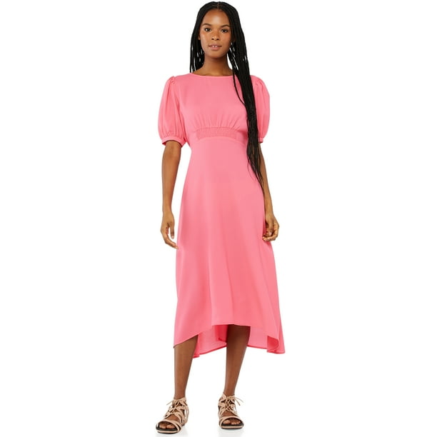 Scoop Women’s Smocked Waist Midi Dress - Walmart.com