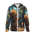 thumbnail image 1 of Fotbe Cute Butterfly Bear Chaqueta con Protección Solar UPF 50+ para Hombre y Mujer, Camisa con Capucha y Bolsillos-Large, 1 of 7