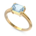 thumbnail image 2 of Diamond-Capitals 2.50 Carat Fine Emerald Cut Aquamarine Gemstone Solitaire Engagement Ring for Ladies Solid 14K Yellow Gold Size 7, 2 of 8
