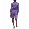 thumbnail image 2 of Maje womens  Smocked Waist Mini Dress, 34, Purple, 2 of 3