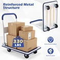thumbnail image 6 of Costway 330lbs Platform Cart Dolly Foldable Push Hand Iron, 6 of 11