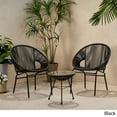 thumbnail image 3 of Hayk Outdoor Modern 2 Seater Faux Rattan Chat Set, Black, 3 of 10