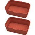 thumbnail image 2 of MesaSe 2Pcs Air Fryer Silicone Pot avec Poignée Réutilisable Air Friteuse Doublure Résistant à la Chaleur Air Friteuse Panier en Silicone Rectangle Cuisson Pan Air Fryer Accessoires Doublures pour Air Friteuse Four Micro, 2 of 11