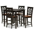 thumbnail image 2 of Baxton Studio Nicolette Modern and Contemporary Two-Tone Dark Brown and Walnut Brown Finished Wood 5-Piece Pub Set, 2 of 9