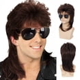 thumbnail image 4 of Shengyu Realistic Appearance Mens Wig For Punk Rock Disco Party Suitable For Various Occasions Wig Cover Red Brown 1Set, 4 of 6