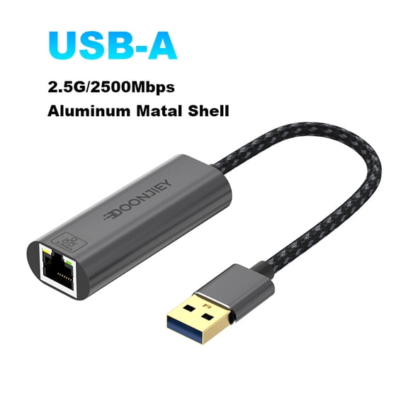 DOONJIEY 2.5G USB Ethernet Adapter 2500Mbps USB3.0 Type C to RJ45 Lan Wired Ethernet Gigabit Adapter Network Card for MacBook iPad Pro