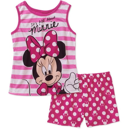 Disney Girls' 2 Piece Tank and Short Pajama Set - Walmart.com