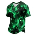 thumbnail image 2 of Summer Shirts for Men Short Sleeve Halloween Spiderweb Print V Neck T Shirts Causal Funny Loose Shirts, M, 2 of 7