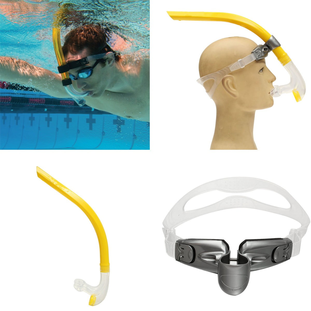 Silicone Swimming Training Snorkel Flexible For Center Swim 45cm/17.7 ...