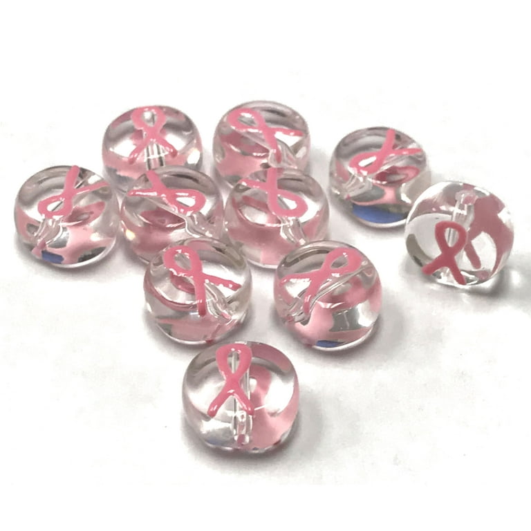 Awareness Ribbon Beads, Endometriosis Suicide Prevention Support Troop Cancer Beads for Jewelry Making, Glass Beads 10mm, DIY Bracelet Supplies, Gift