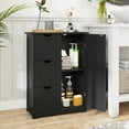 thumbnail image 3 of Giantex Floor Cabinet, Storage Cabinet w/3 Drawers & 1 Cupboard, Great for Bathroom, Living Room, Dining Room, Black, 3 of 9