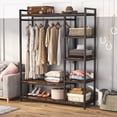 thumbnail image 5 of 47 inches free-standing clothing closet organzier clothes garment rack with storage shelf capacity 450 lb, 5 of 7