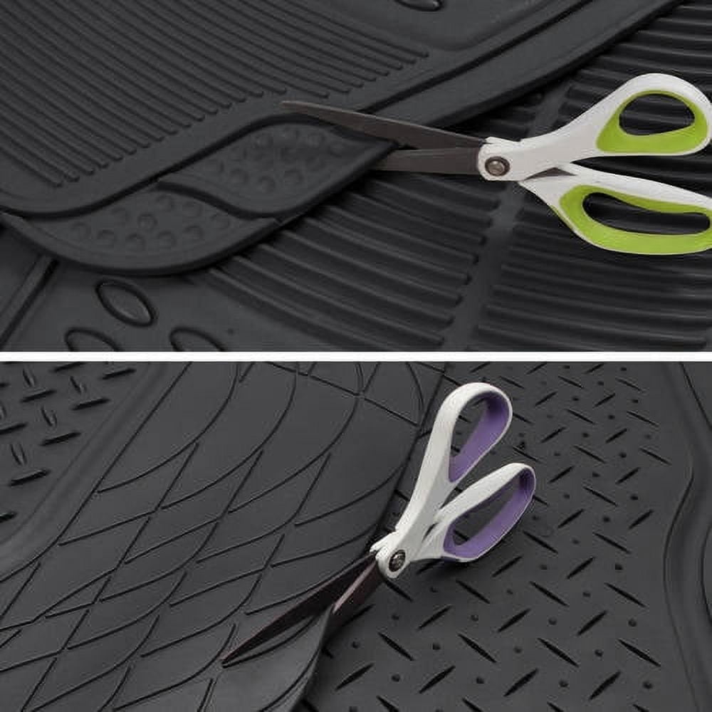 BDK Car SUV and Van Floor Rubber Mats with Cargo Trunk Mat, Heavy Duty All Weather Protection, 3 Colors