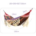 thumbnail image 5 of Hamaca de jardín para adultos, hamaca tejida de macramé bohemio para 2 personas con barra de equilibrio, hamacas portátiles antivuelco adecuadas para acampar y hacer senderismo en interiores y exterio, 5 of 5