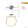 thumbnail image 5 of ANGARA Natural Heart-Shaped Amethyst Halo Ring with Diamond Accents in 14K Yellow Gold for Women (Size-6mm) | February Birthstone, Anniversary, Jewelry Gift for Women | Natural Amethyst Ring, 5 of 10